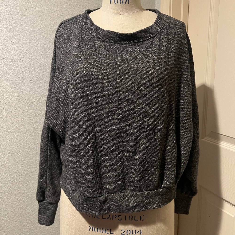 Dark Gray Glitter Athletic Crop Top